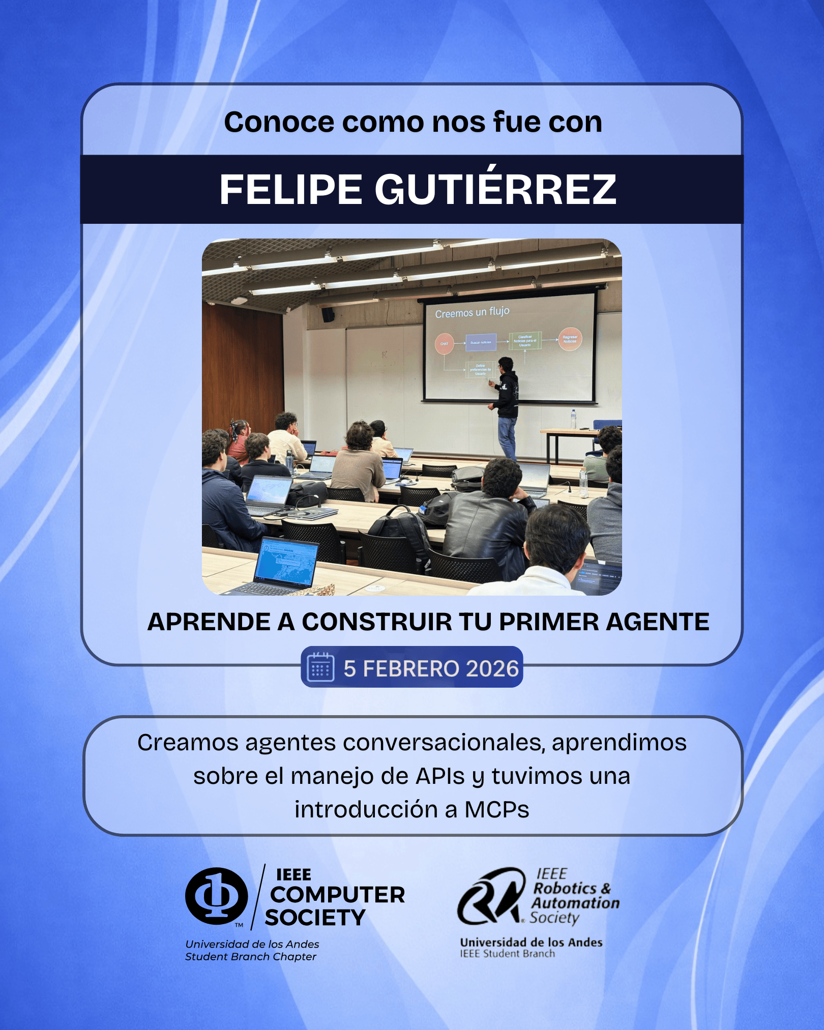 Felipe Gutiérrez dictando el taller frente a los asistentes