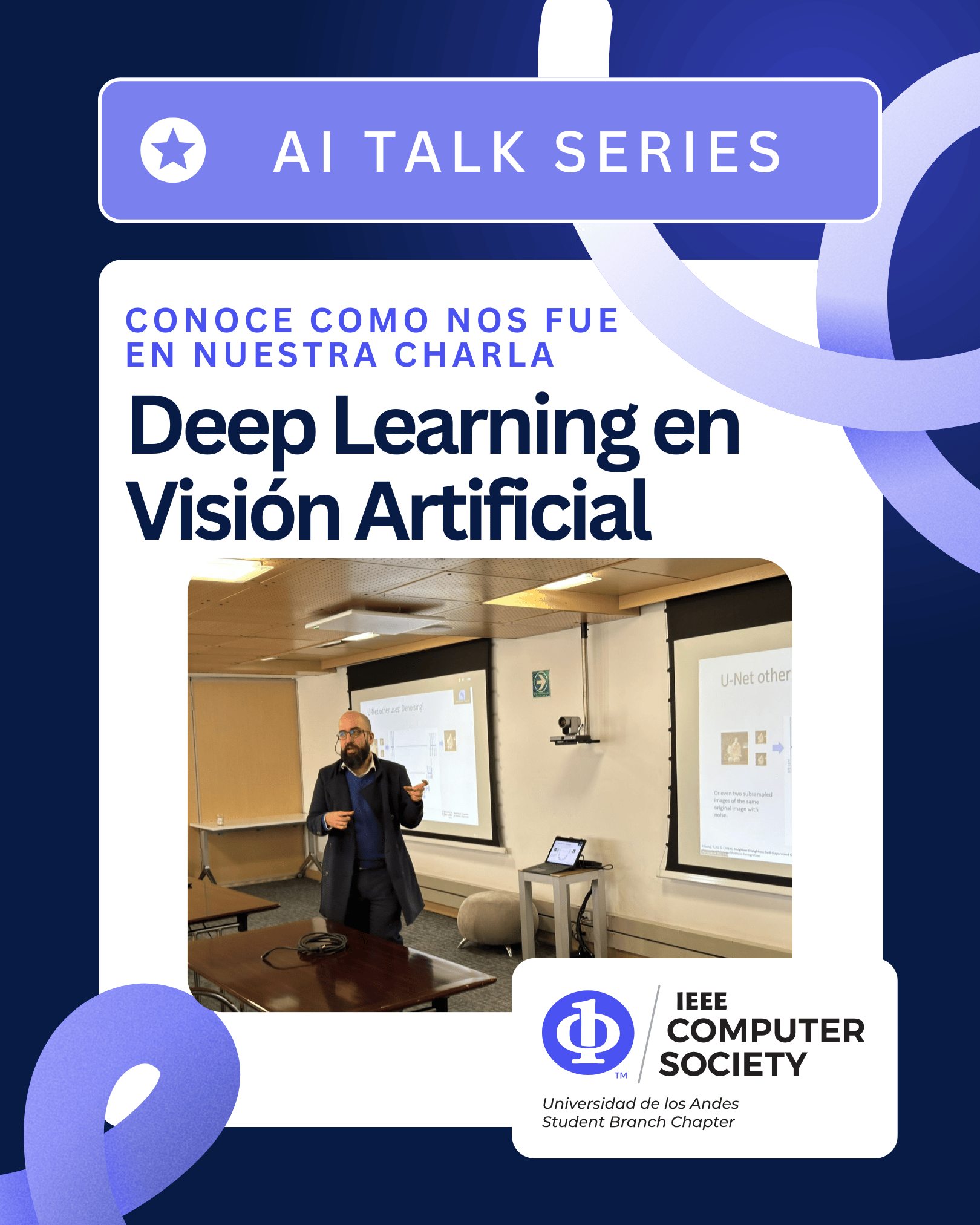 El ponente durante la charla Deep Learning en Visión Artificial